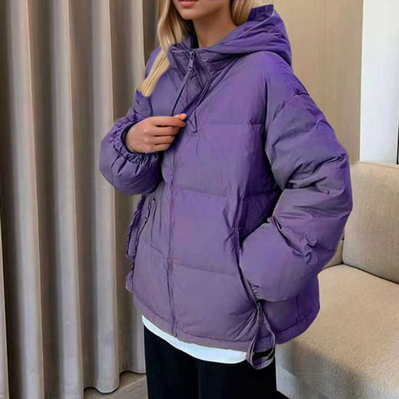 Women's Winter Thick Short Down Jacket Stylish Warm Coat For Cold Weather Womens Coats with Hoods And Storage Pockets Orally Women's Thickened down Jacket Woman Long down Jacket Coat Women plus Olive