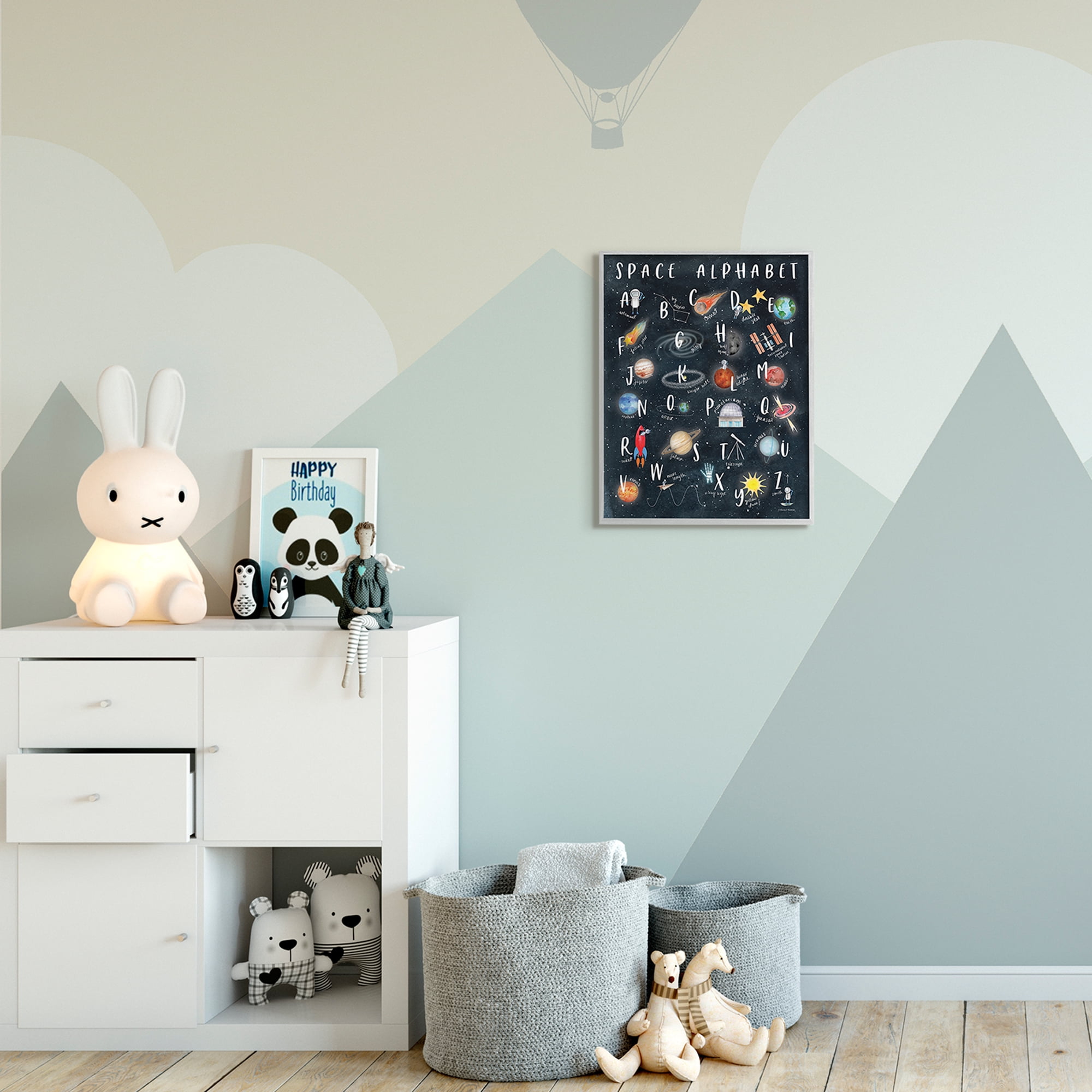 Space Alphabet Playful Big Dipper Earth Galaxy 16 in x 20 in Framed Painting Art Prints, by Stupell Home Décor