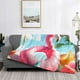thumbnail image 2 of Balery Tropical Flamingo Pool Float Manta de Franela con Dibujo, Lujo Ultra Suave y Cálido, Antipelusa y Resistente a las Arrugas para Cama, Sofá, Camping -80"x60", 2 of 6