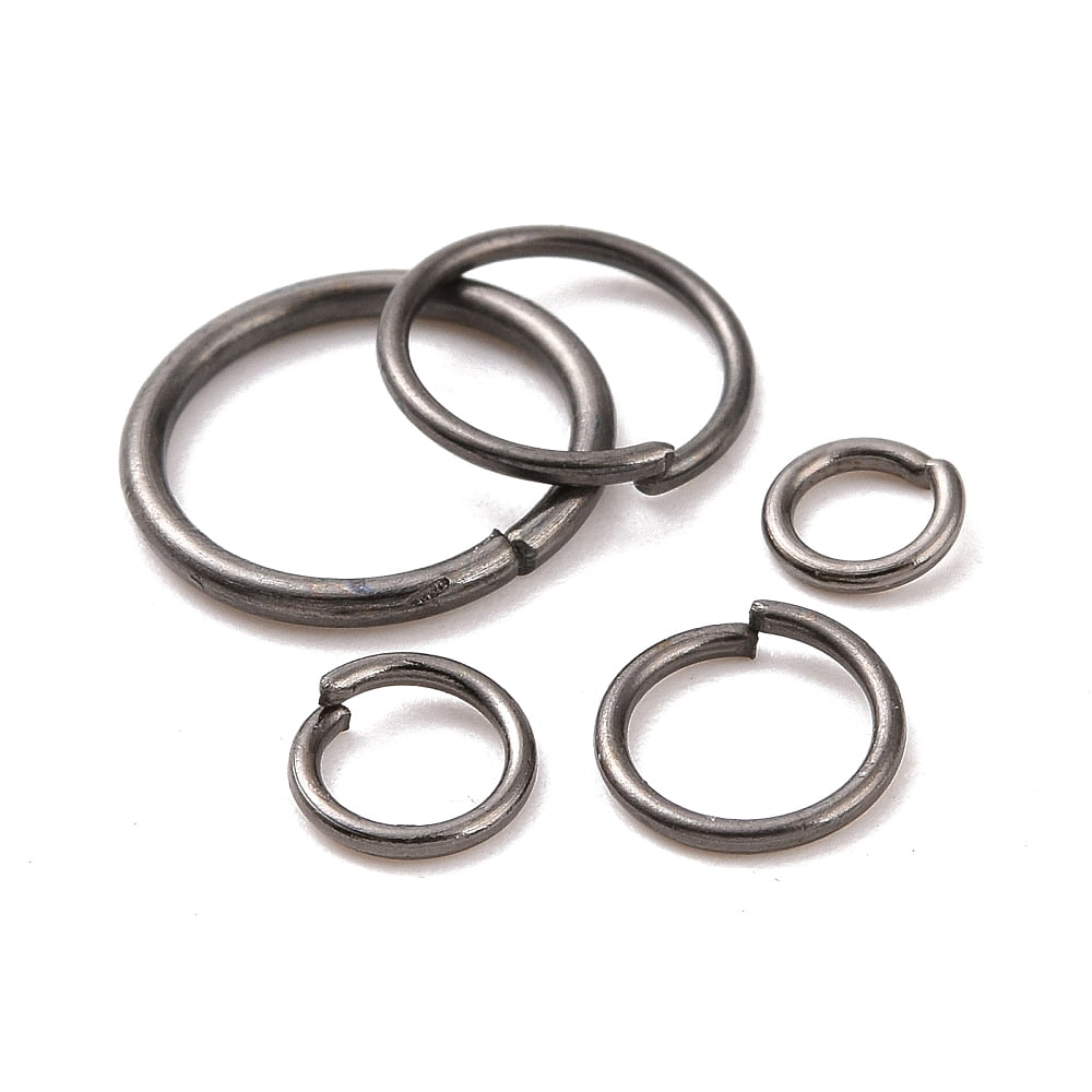500gs Iron Jump Rings Open Jump Rings Mixed Size Gunmetal 18~21 Gauge 4~10x0.7~1mm