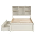 thumbnail image 4 of Miniyam Twin Size Bed with Built-in USB Port, Bookcase, Drawers for Kids and Teens, White, 4 of 7