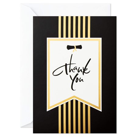 Elegant Graduation Gratitude Cards in Black and Gold - 20 Stylish Thank You Notes with Envelopes for Celebrating Achievements and Expressing Appreciation
