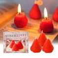thumbnail image 2 of Strawberry Scented Candle Set, 3 Pack, Decorative Aromatherapy Candles, Perfect for Home Decor and Relaxation, 2 of 5