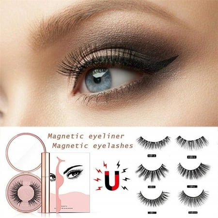 2019 New Magnetic Eyelashes & Eyeliner Kit, Reusable & Silk False Lashes with Applicator Tweezers, Ultra Thin Magnet Light Weight Easy to Ware 3D Eye Lashes, No Glue Needed - Waterproof Eye Makeup