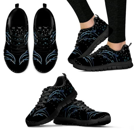 

Dolphin Design Luxury Brand Ladies Fashion Sneakers Wave Dot Print Lightweight Lace Up Summer Walking Shoes Flats