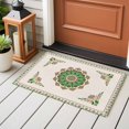 thumbnail image 2 of Vintage Green Floral Washable Area Rug 2 x 3 ft Country Retro Exotic Geometric Abstract Flower , Soft Non Slip Rugs Stain Repellent Indoor Felt Carpet for Living Dining Room Bedroom Home Office, 2 of 9