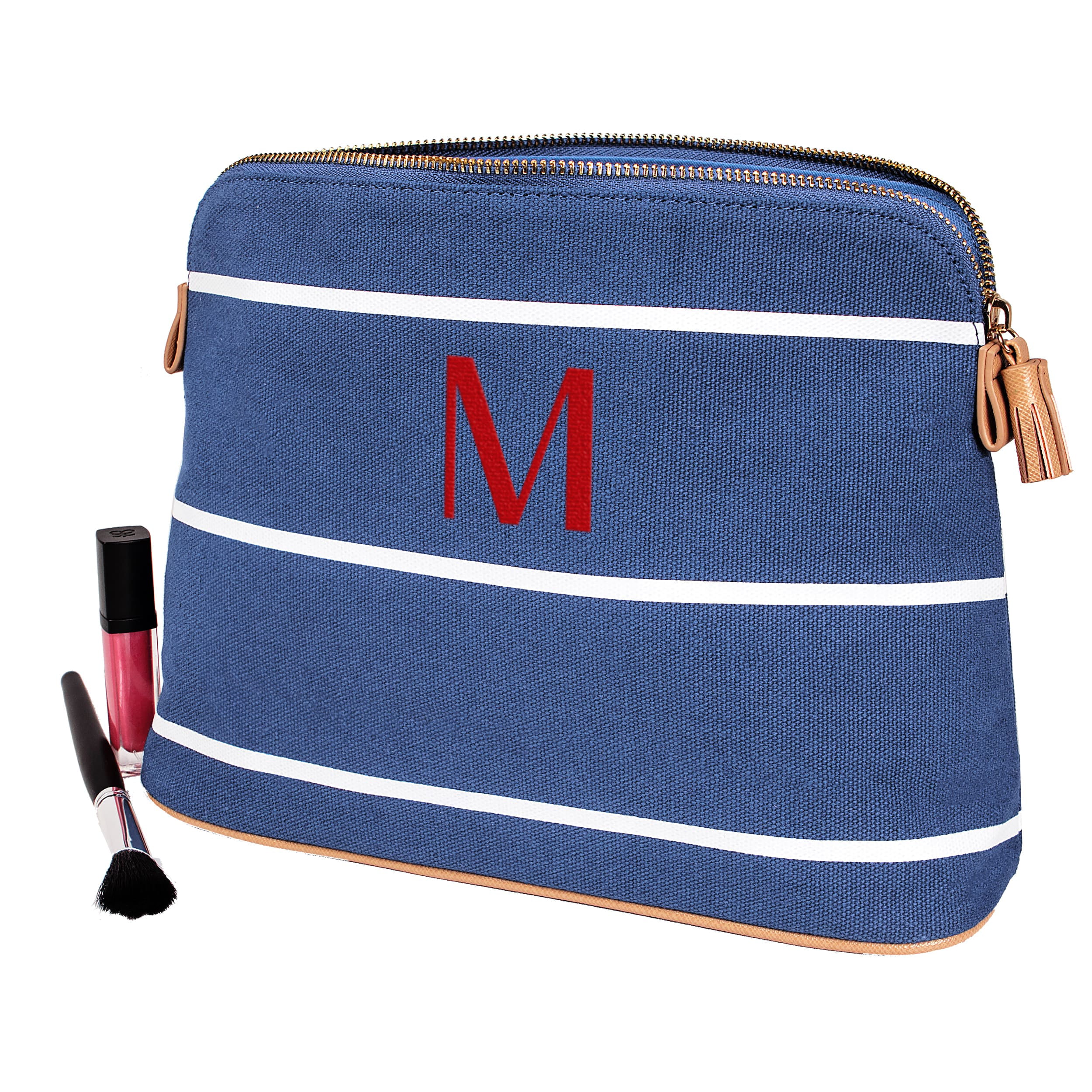striped cosmetic bag travel