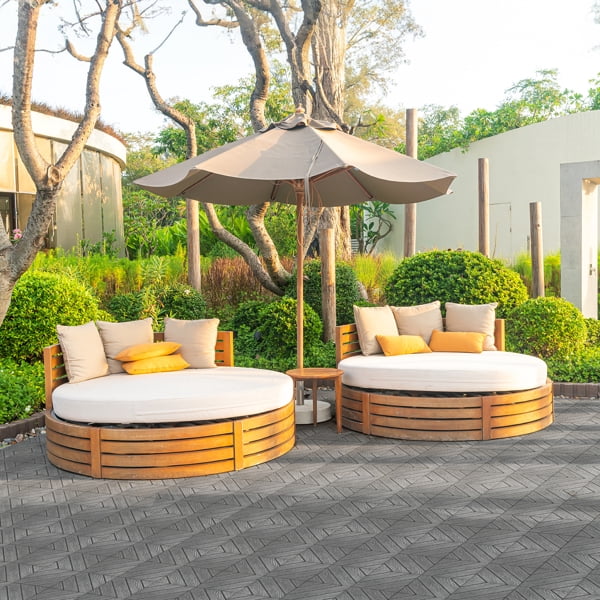 27-Piece Dark Grey Plastic Interlocking Deck Tiles - 11.8"x11.8" Waterproof Flooring for Indoor/Outdoor, Patio, Poolside, Balcony & Backyard