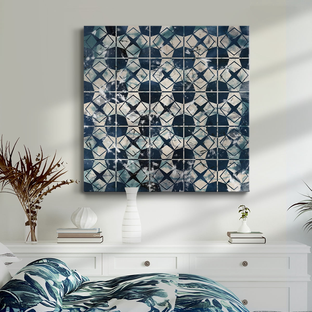 Wexford Home Tile-Dye IX-Premium Gallery Wrapped Canvas, 32" x 32" - Ready to Hang