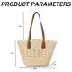 thumbnail image 2 of Bolso de paja tipo hobo para mujer, bolso de hombro tejido, bolso de mano grande para playa, de verano, bolso de mano hecho a mano, 2 of 6