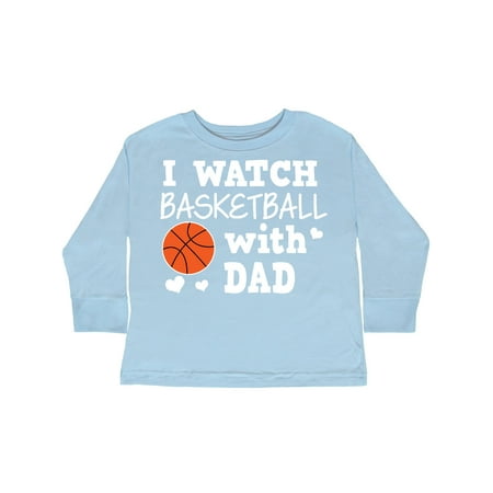 

Inktastic I Watch Basketball with Dad Gift Toddler Boy Girl Long Sleeve T-Shirt