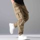 thumbnail image 5 of Pantalones con Cremallera Bolsillos Hombres Sueltos Casual Múltiples Bolsillos con Cordón Pantalones Deportivos de Cintura Elástica, 5 of 9