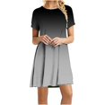 thumbnail image 1 of Ersazi Robes pour Femmes 2023 Mode Féminine Chandail à Col Rond avec Manches Courtes Imprimées Robe Décontractée Ample Longueur Genou en Liquidation Bleu G, 1 of 3