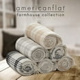 thumbnail image 3 of Americanflat 50x60 Throw Blanket, 100% Cotton with Fringe, Ecru Camel Plaid, all seasons blanket, 3 of 5