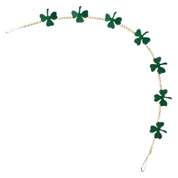 Niceauty St Patricks Day Festival Decoration St Patricks Day Bunting Banner Green Wood Felt Shamrock Wall Decor 1Pack