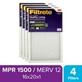 thumbnail image 1 of Filtrete Healthy Living Ultra Allergen Reduction AC Furnace Air Filter, Traps Unwanted Particles, Exclusive 3-in-1 Electrostatic 3M Technology, MPR 1500, 16 x 20 x 1-Inches, 4-Pack, 1 of 4