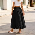 thumbnail image 5 of YSUEJPF Women's Bubble Midi Skirt Elastic Waist Puffy Hem Skirt Solid Casual Beach Skirts, 5 of 6