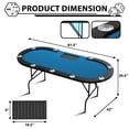 thumbnail image 4 of Kojooin Table de Poker pour 10 Joueurs, Table de Jeu Ovale avec Porte-Gobelets, Surface Résistante à l'Eau et Pieds Pliables, 4 of 9