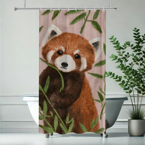 RKSupls Christmas Shower Curtain, Brown Bear Shower Curtain with Hooks for New Year Home Bathroom Decor Washable Curtains, 36x72 in