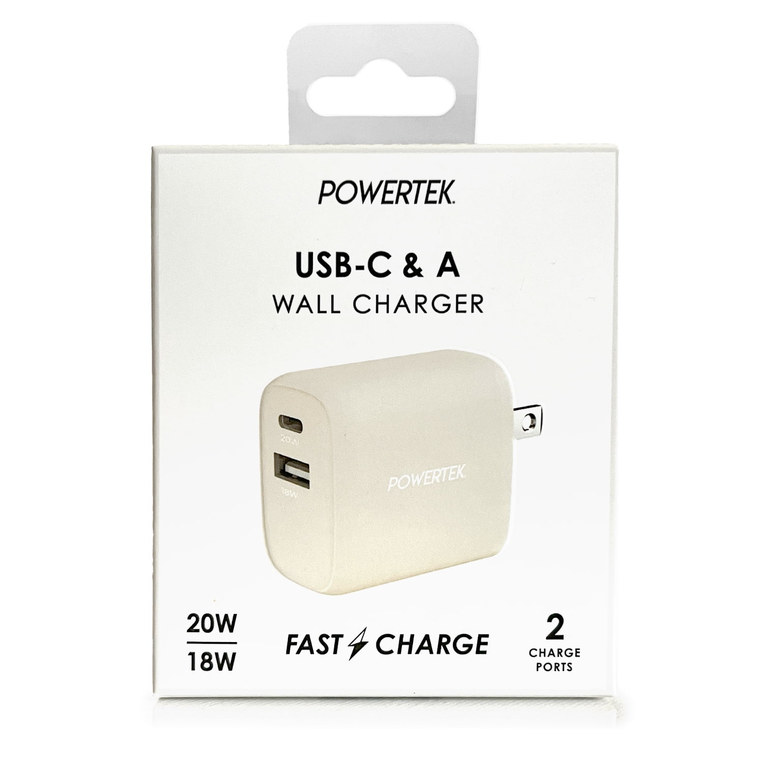 Liquipel Powertek Denim Dual USB-A / USB-C Wall Charger - Cream