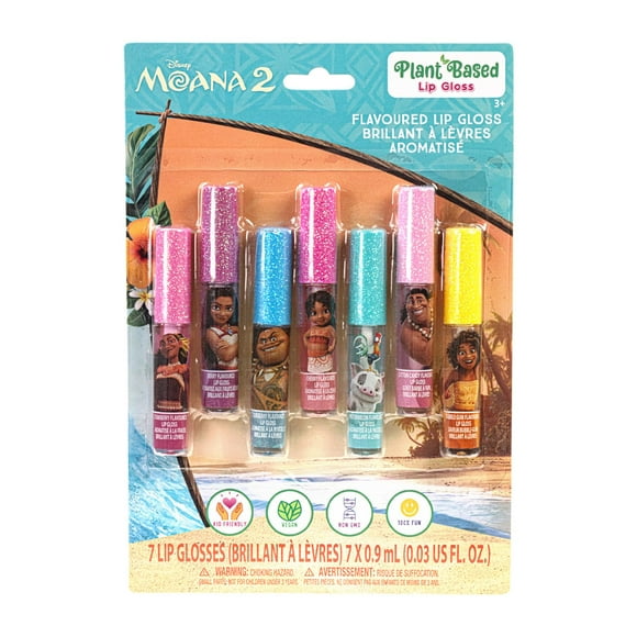 Set de brillo de labios Townley Girl Disney Moana, 7 piezas, niñas a partir de 3 años