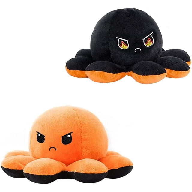 Pulpo de peluche reversible Moody | Peluche reversible de doble cara, suave y creativo, ideal como regalo para niños.