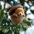 thumbnail image 5 of HCBY Sleeping Forest Animals in Acorn Christmas Ornament, Acrylic Hanging Pendant, Unique Animal Theme Tree Decor, Holiday Gift for Nature Lovers(F,3.1"), 5 of 6