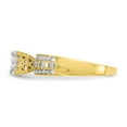 thumbnail image 3 of 10k Yellow Gold Solid CZ Micropave Solitarie Band Ring, 3 of 7