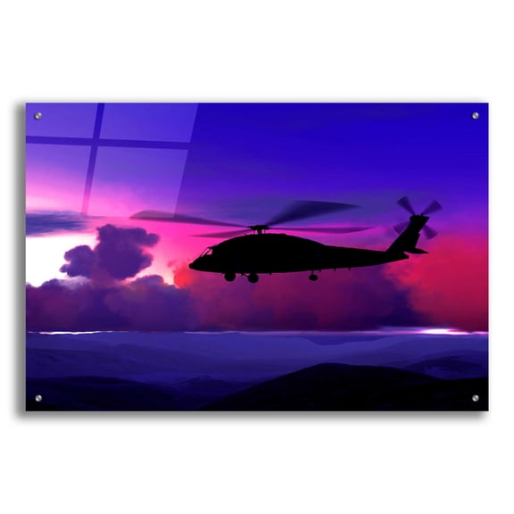 Epic Art 'Helicopter' by Ata Alishahi, Acrylic Glass Wall Art, 36"x24"