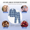 thumbnail image 7 of Bingfone Men's Pajama Set 2 Piece Loungewear PJs, Long Sleeve with Pajama Pants-Vintage Blue, 7 of 7