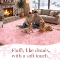thumbnail image 3 of LUOVEN Fluffy Soft Shag Area Rug, 8*10 Modern Indoor Carpet for Bedroom Living Room Kids Room, Pink, 3 of 8