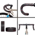 thumbnail image 3 of Lightweight Bicycle Handlebar Tape with Anti-Slip & Sweat Absorption Features, Shock-Absorbing Design for Road/Mountain/Fixie Bikes – Stylish Dual-Color (Black Base with Red Floral Print) – Ideal for, 3 of 6