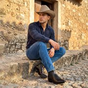 The Western Shops Men's Genuine Leather Short Ankle Cowboy, Charro Botin