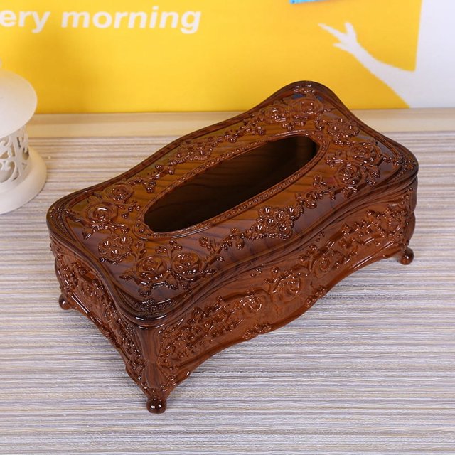 Caja de pañuelos creativa de acrílico vintage para sala de estar, caja de papel para hotel, KTV, baño, barra, caja de almacenamiento