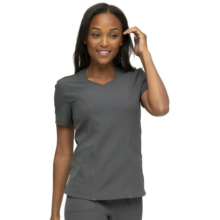 

HeartSoul Break On Through Women Scrubs Top V-Neck Plus Size HS797 2XL Pewter