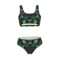 thumbnail image 5 of Kdxio Peacock Feathers for Womens High Waisted Bikini Top Sports Style Two Piece Bathing Suits, 5 of 5
