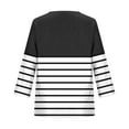 thumbnail image 5 of ylioge Satin T Shirts for Women Plus Size S-5X 3/4 Sleeve V Neck Tees Tops Womens Casual Color Block Pullover Basic Going-Out Work Blouses Top, 5 of 5