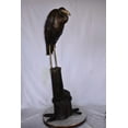 thumbnail image 4 of Nifao Crane Head Down Standing on A Tree Stump Bronze Statue – Garden Outdoor Decor Sculpture, 23"L x 16"W x 55"H, 4 of 11