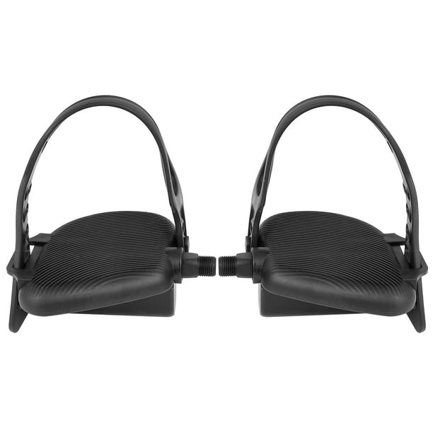 Unique Bargains Pair Bike Pedals 9/16" Spindle Platform Strap Belts