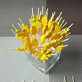 thumbnail image 1 of 100 Palillos de Bambú Desechables para Alimentos, Frutas, Cócteles, Palillos de Dientes Hechos A Mano, Suministros de Picnic, Decoración B, 1 of 4