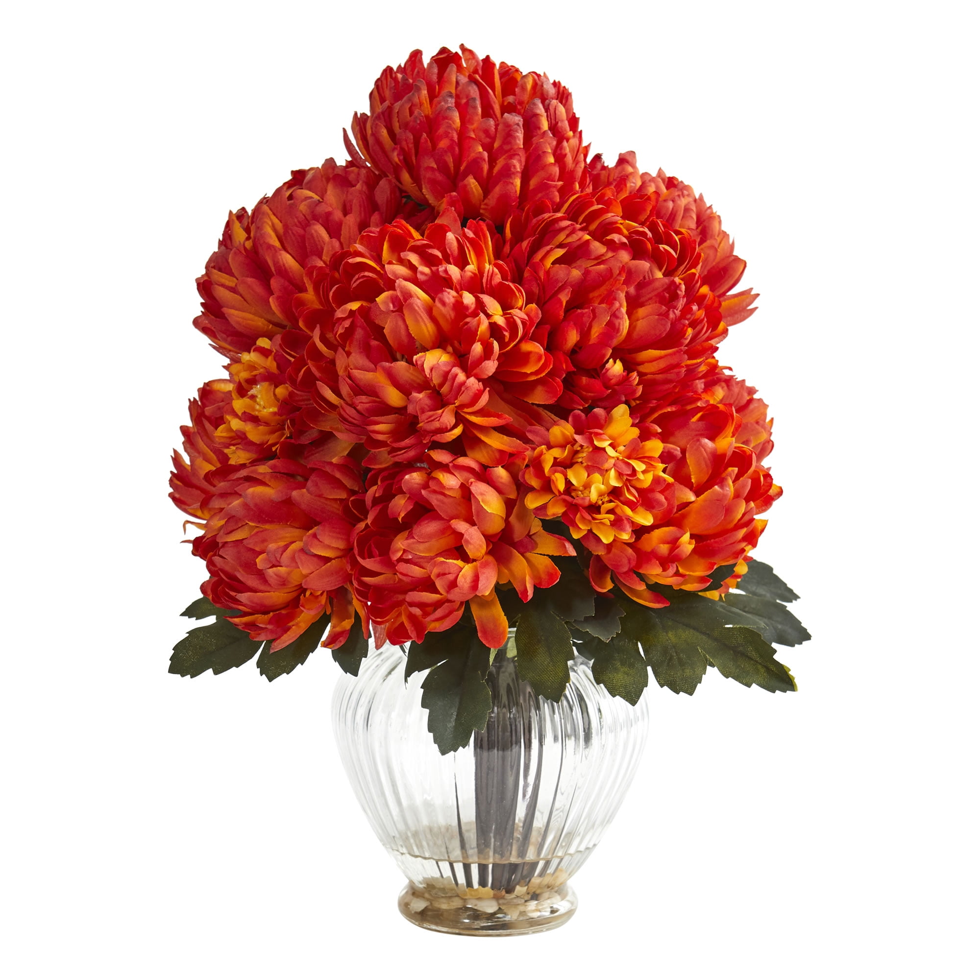 Nearly Natural Mum Artificial Arrangement in Vase