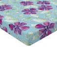 thumbnail image 4 of Ambesonne Clematis Art Fitted Sheet, Dreamy Floral Boho Art, Twin XL Size, Mint Green Pale Fuchsia, 4 of 5