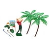 Golf Clubs Golfer and Palm Trees Cake Decoration