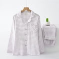 thumbnail image 2 of Lixiuxyad Button down Pajama Set Double Layer Gingham Pajama Set For Women Lightweight Summer Sleepwear & Homewear Stylish And Comfortable Loungewear, 2 of 6