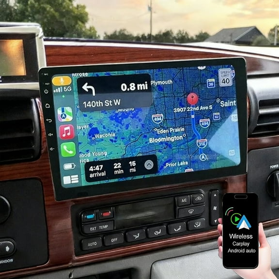 Eforcase Android 15 Car Radio Stereo for Ford F-250 F-350 F-450 F-550 2005-2007, 10.1 inch Touch Screen Car Stereo with Wireless CarPlay Andriod Auto Bluetooth GPS HiFi SWC WiFi Backup Camera