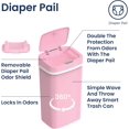 thumbnail image 4 of Ninestars NPT-16-1PK Automatic Touchless Motion Sensor Diaper Pail, Pink, 1 Count, 4 of 7