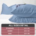 thumbnail image 4 of Superity Linen Pillow Cases Queen Size - Open Enclosure - 2 Pack - 100% Soft and Comfortable Premium Cotton - Blue, 4 of 9