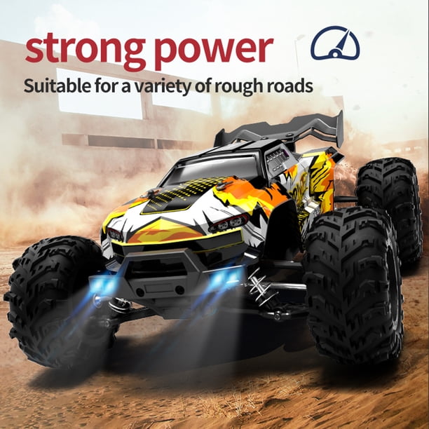 Coche De Juguete 1/16 4WD Monster Truck Escala completa 2.4GHz 70km/h RC Monster Truck con luces LED