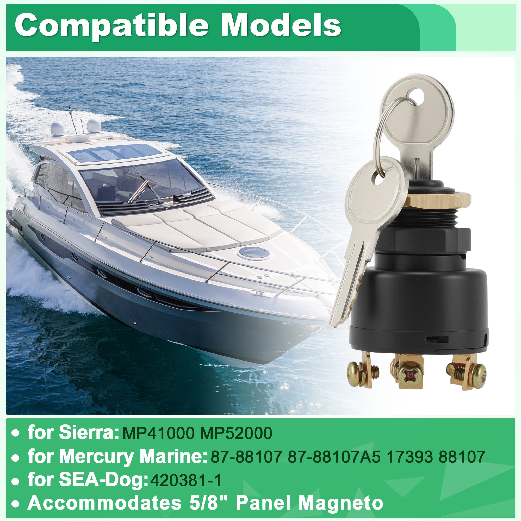 Unique Bargains Marine Ignition Switch with Keys Fit for Sierra MP41000 MP52000