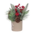 thumbnail image 4 of HOLIDAY TIME PL Christmas 12 in Cream Cement POT Arrangement, 4 of 5